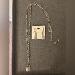 CAbi Silver Necklace and Earrings Lock Set
